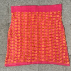 Vibrant Pink and Orange Barbiecore Women's mini sweater Skirt